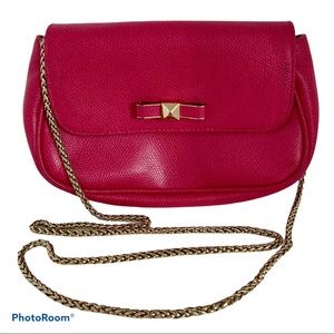 FURLA Raspberry Pink Mini Bow Chained Crossbody